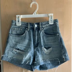 PACSUN light wash high waisted denim mom shorts